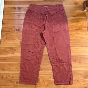 By Anthropologie Womens Angela Straight Leg Cargo Pants Rusty Red Size 8